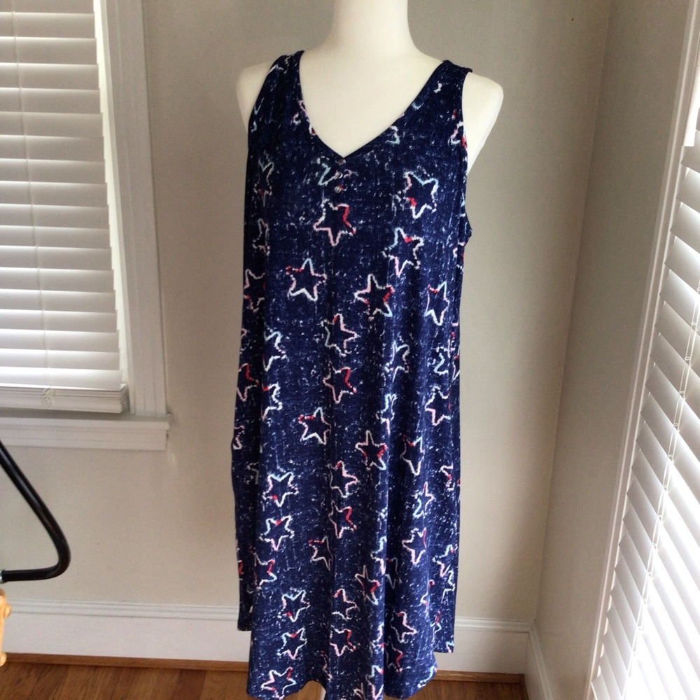 Secret Treasures Sleeveless Americana Printed Sleepshirt